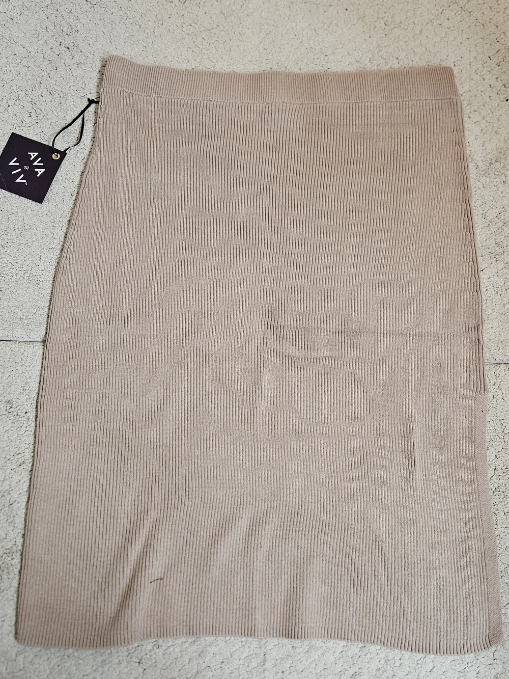 Ava & Viv Ribbed Knit Pencil Skirt – Taupe – XXL (17) – NWT